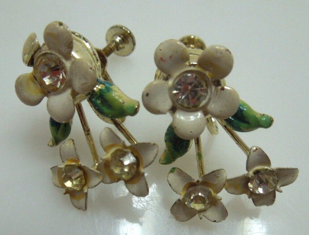 s631 Set of 3 Christmas Earrings Clip-On Vintage Pretty