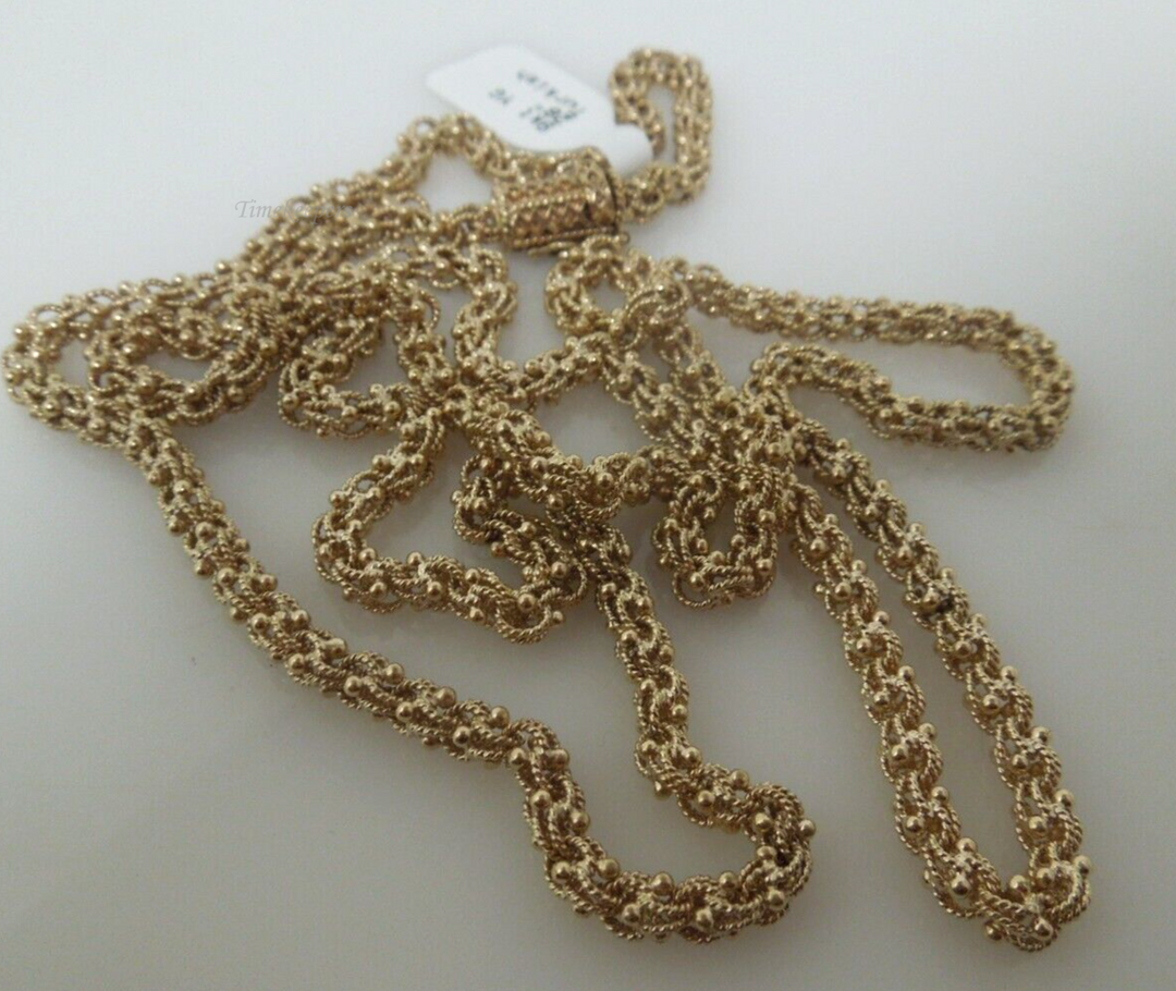 s554 Pretty 9kt Solid Gold 28" Turkish Chain Signed 36.9g