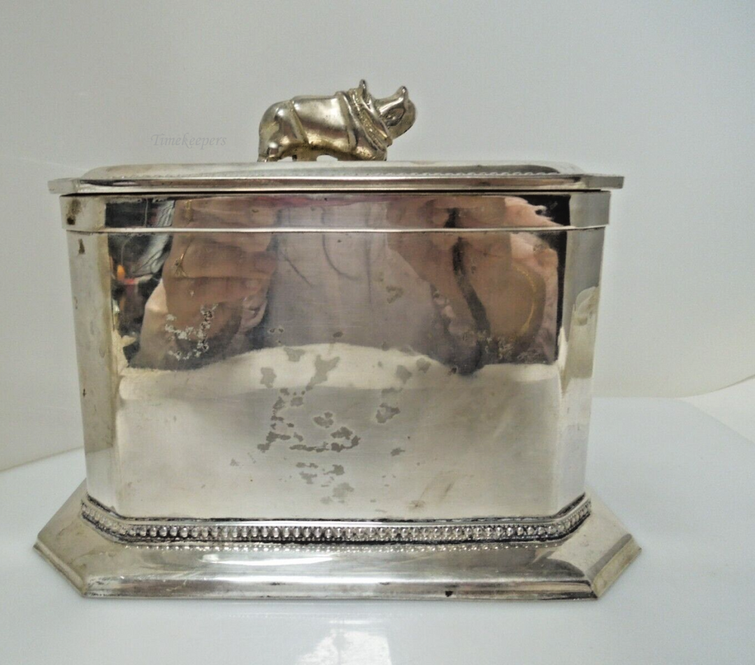 s632 Vintage Rhino" Silverplate Lidded Box