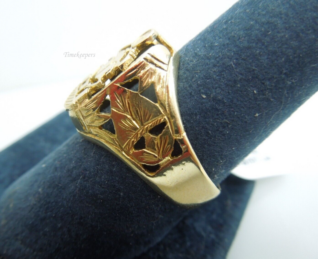 s863 18kt Solid Yellow Gold Scarab Egyptian Ring Size 9 1/2(US) Unisex