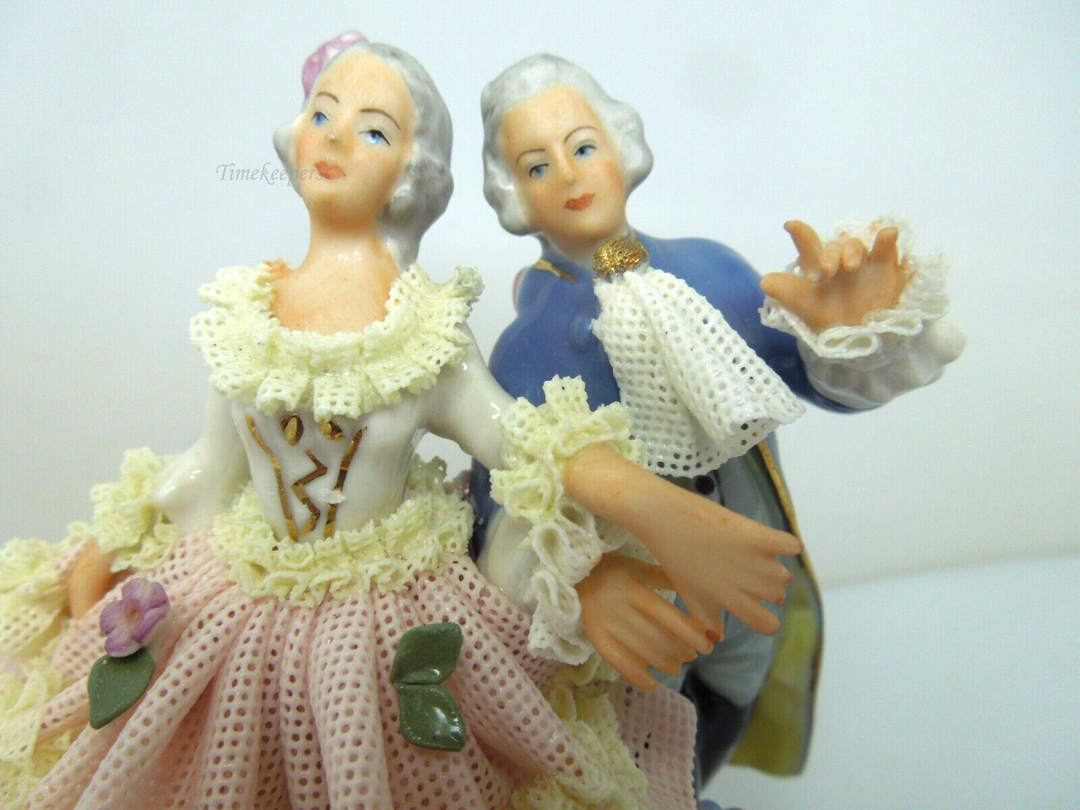 s800 Dresden Sandizell Porcelain Lace Figurine Couple Man & Women 