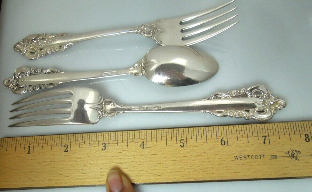 t093 Wallace Grande Baroque Sterling Silver Forks and Spoon