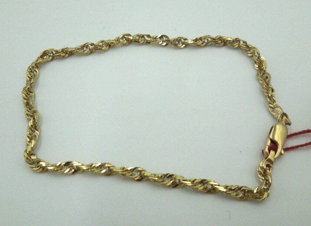 t228 14kt Yellow Gold Rope Chain Bracelet 8 1/2"