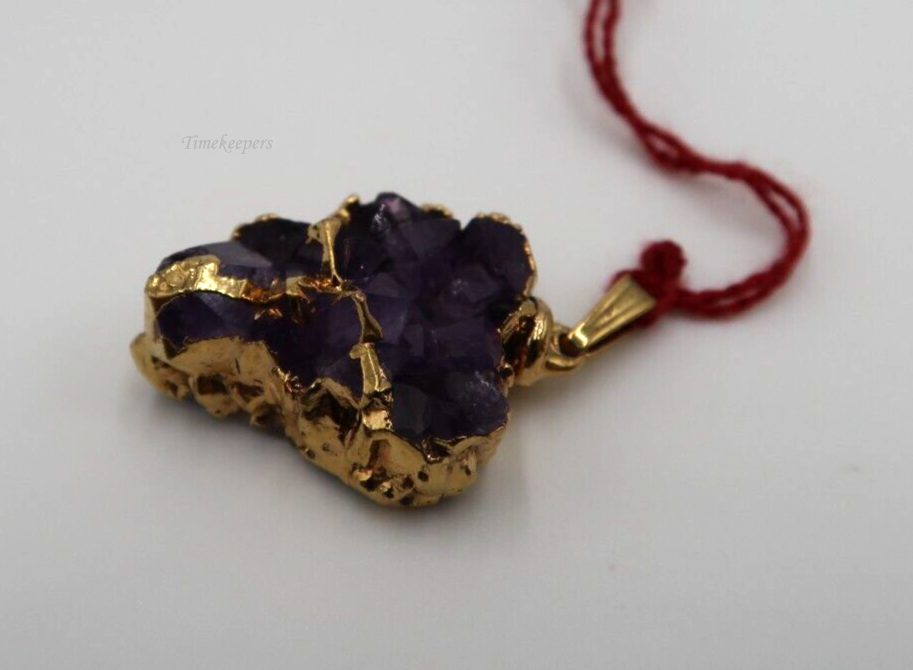 t178 Amethyst Druzy Pendant in Gold Filled