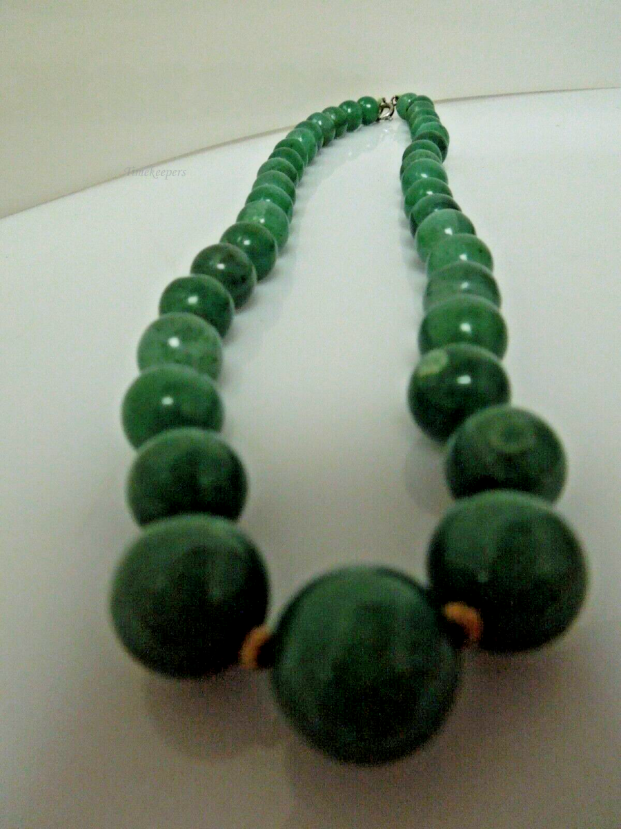 t077 Vintage Natural  Amazonite Beaded Necklace 18",Amazonite Bead Necklace