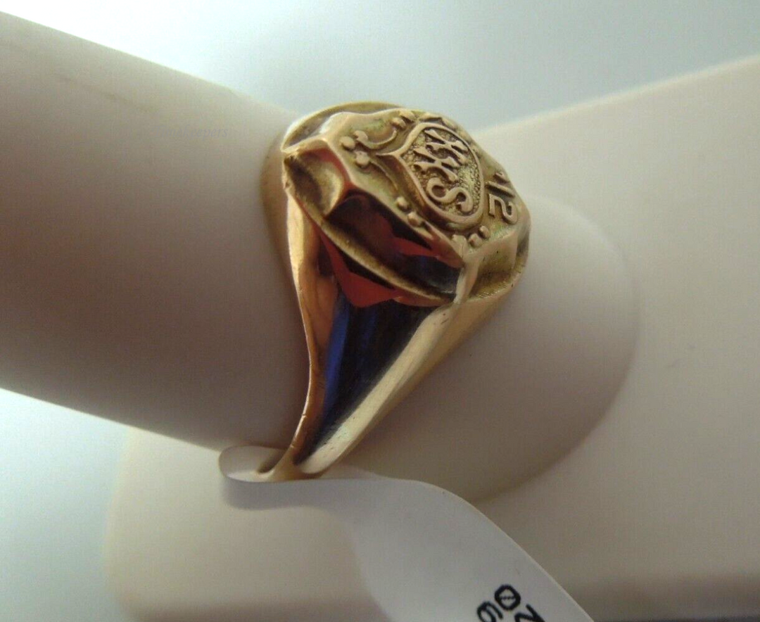 s197 (10kt ) Rose Gold 1912 HHS Ring Size 10 3/4 Signed 6.6g