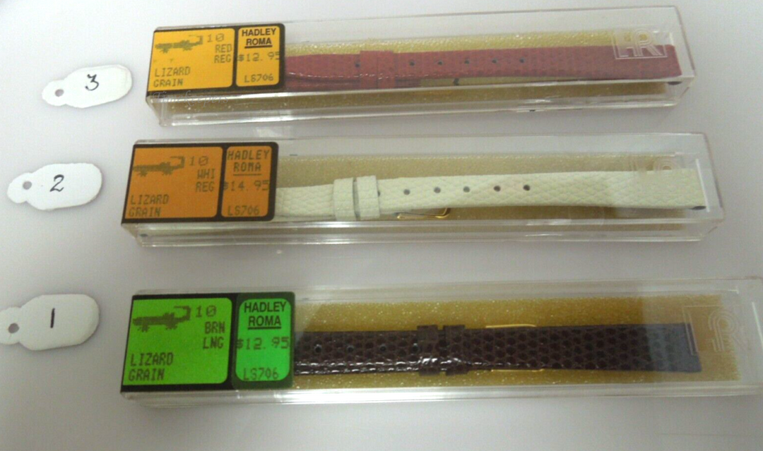 s434 10 mm Hadley Roma Genuine Lizard Grain Ladies Watch Bands