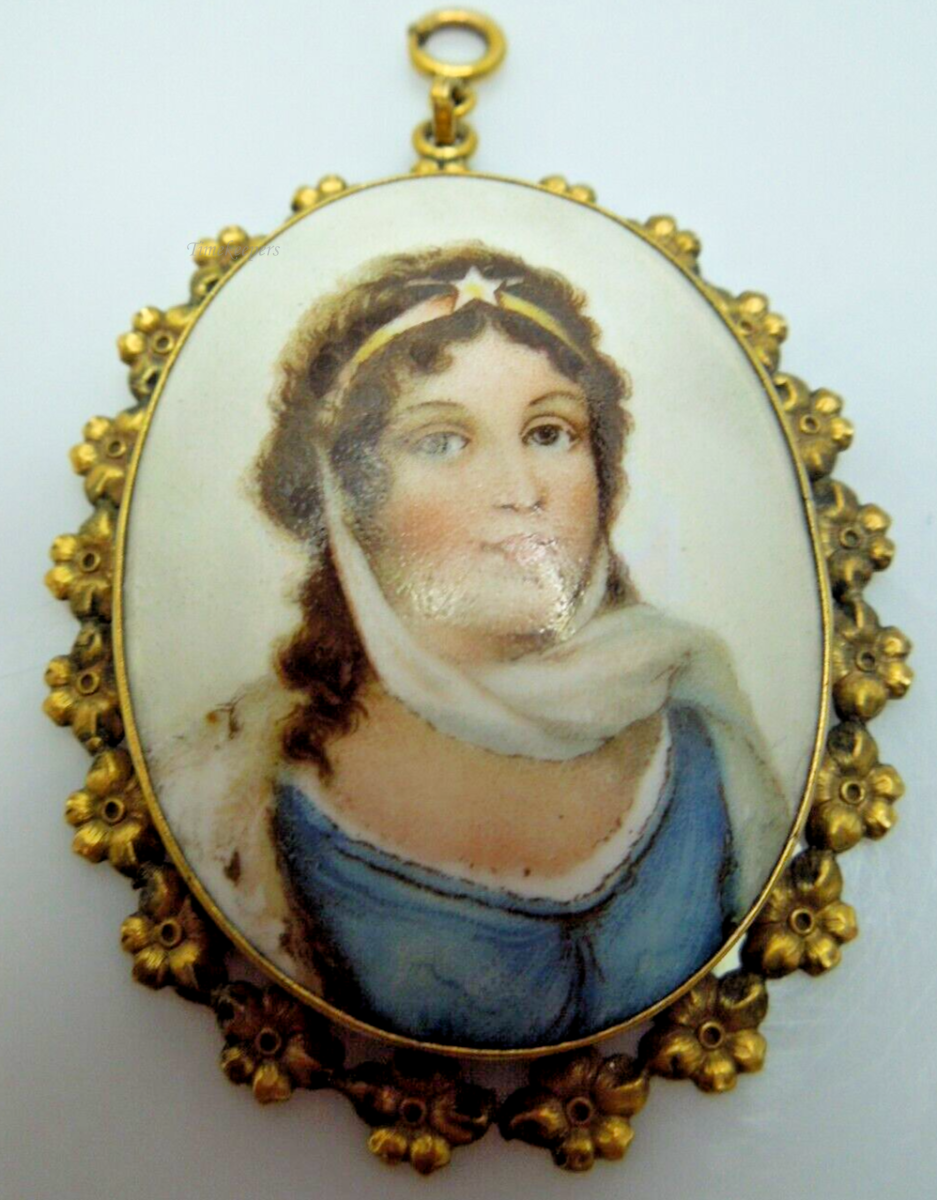 s766 Victorian Limoges Pendant, Pendant of Lady, Pendant, White Porcelain Jewelry, Gift Ideas Her, Valentines Day Gift