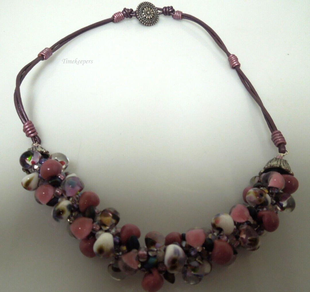 s114 Chunky Cluster Glass Beads Necklace ,Minimalist Necklace