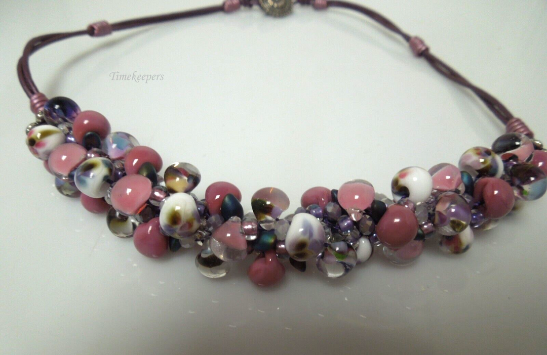 s114 Chunky Cluster Glass Beads Necklace ,Minimalist Necklace