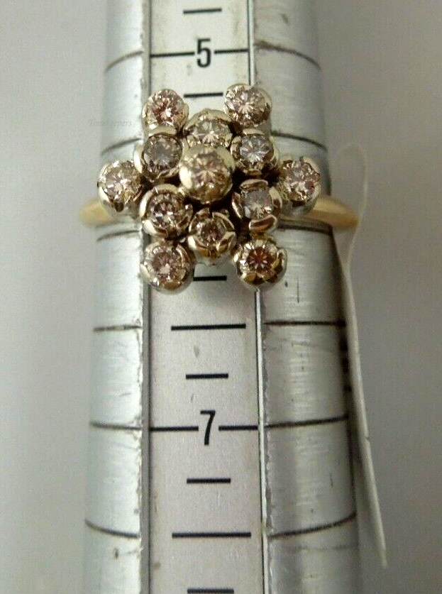 s169 14kt Yellow White Gold Diamond .45 cts Statement Ring Size 