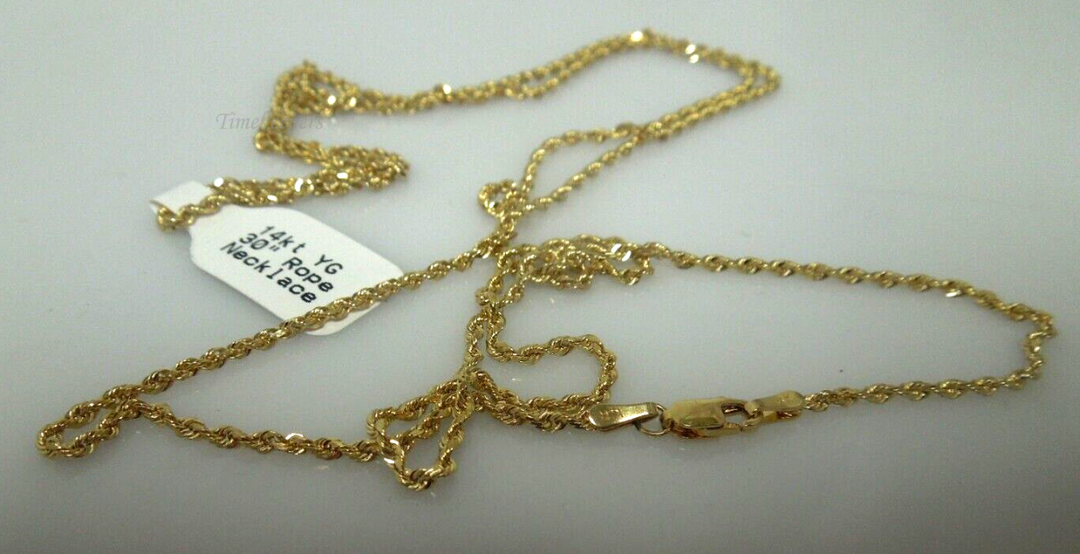 s173 Solid 14kt Yellow Gold 30" Rope Chain Unisex, Simple Gold Chain,Solid 14kt yellow Gold