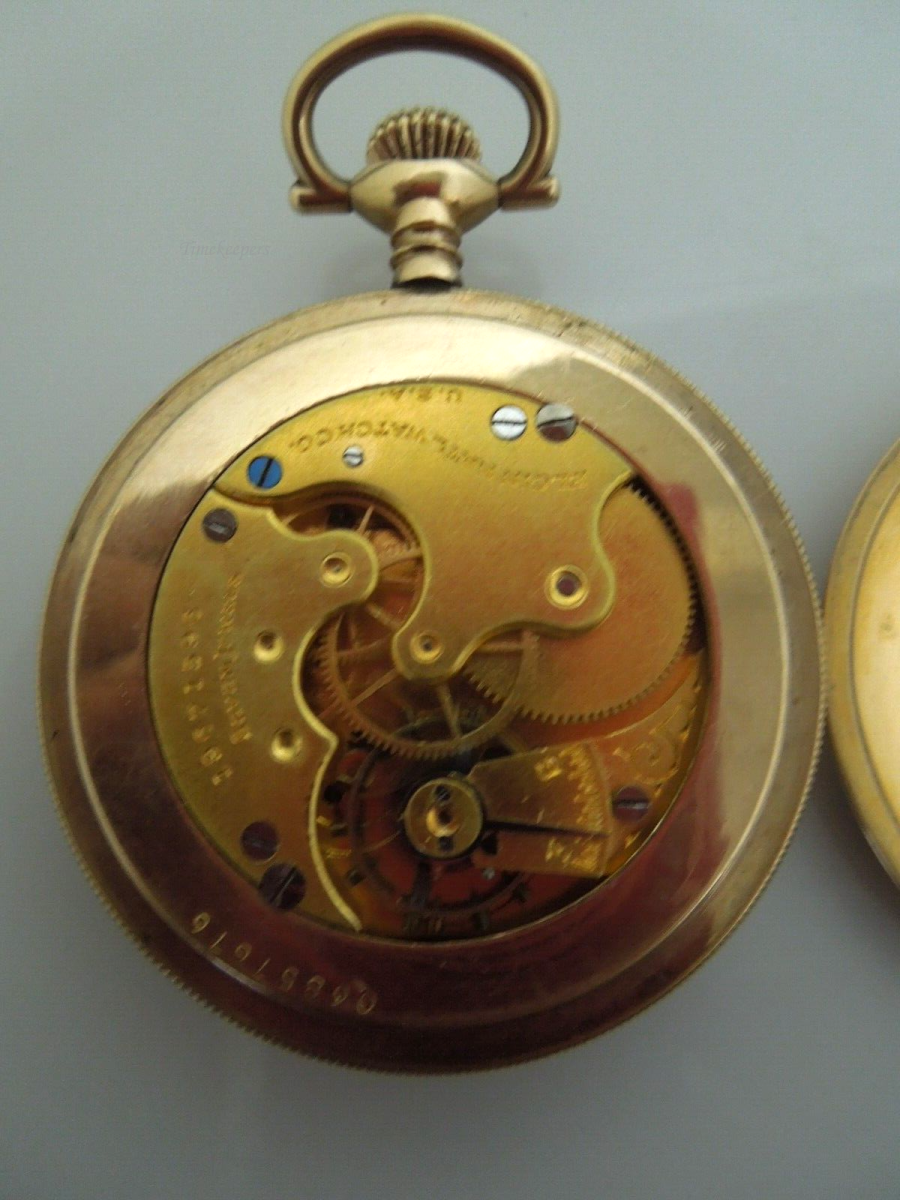 s255 Yellow Gold Filled Elgin Open Face Pocket Watch 7 Jewel Size 6 1916  