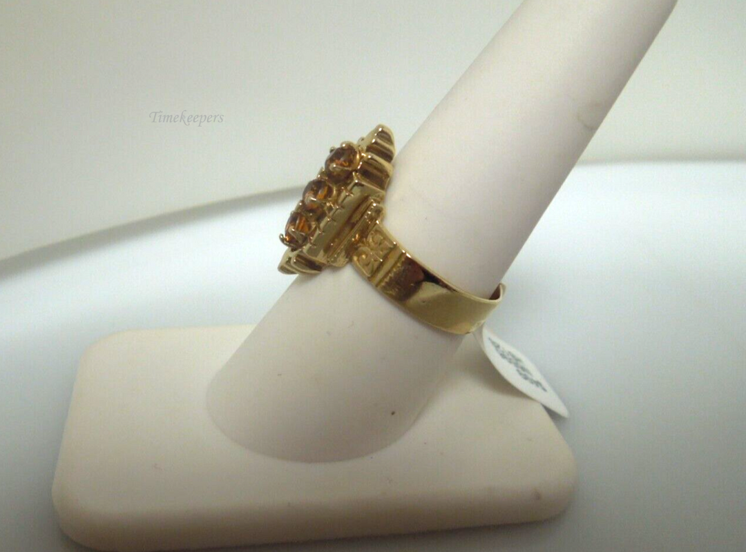 s256 14kt Solid Yellow Gold Citrine Ring Size 8 (US)Signed 5.4g