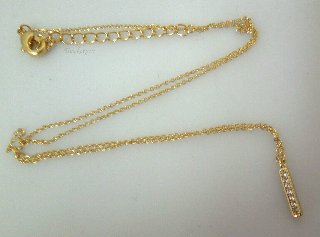 s343 Fashion Necklace Gold tone cubic zirconia pendant