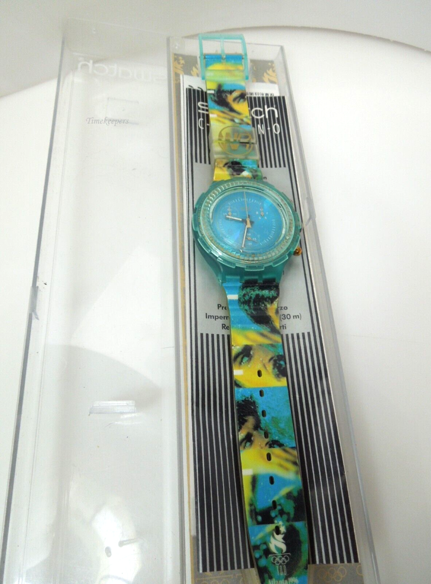 s469 1996 Olympics Mark Spitz Swatch Watch Atlanta NIB New Old Stock OLYMPIC