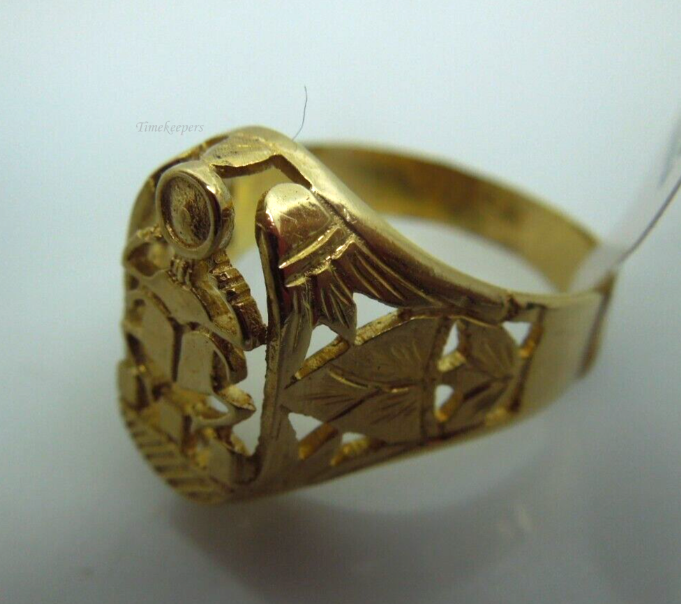 s863 18kt Solid Yellow Gold Scarab Egyptian Ring Size 9 1/2(US) Unisex