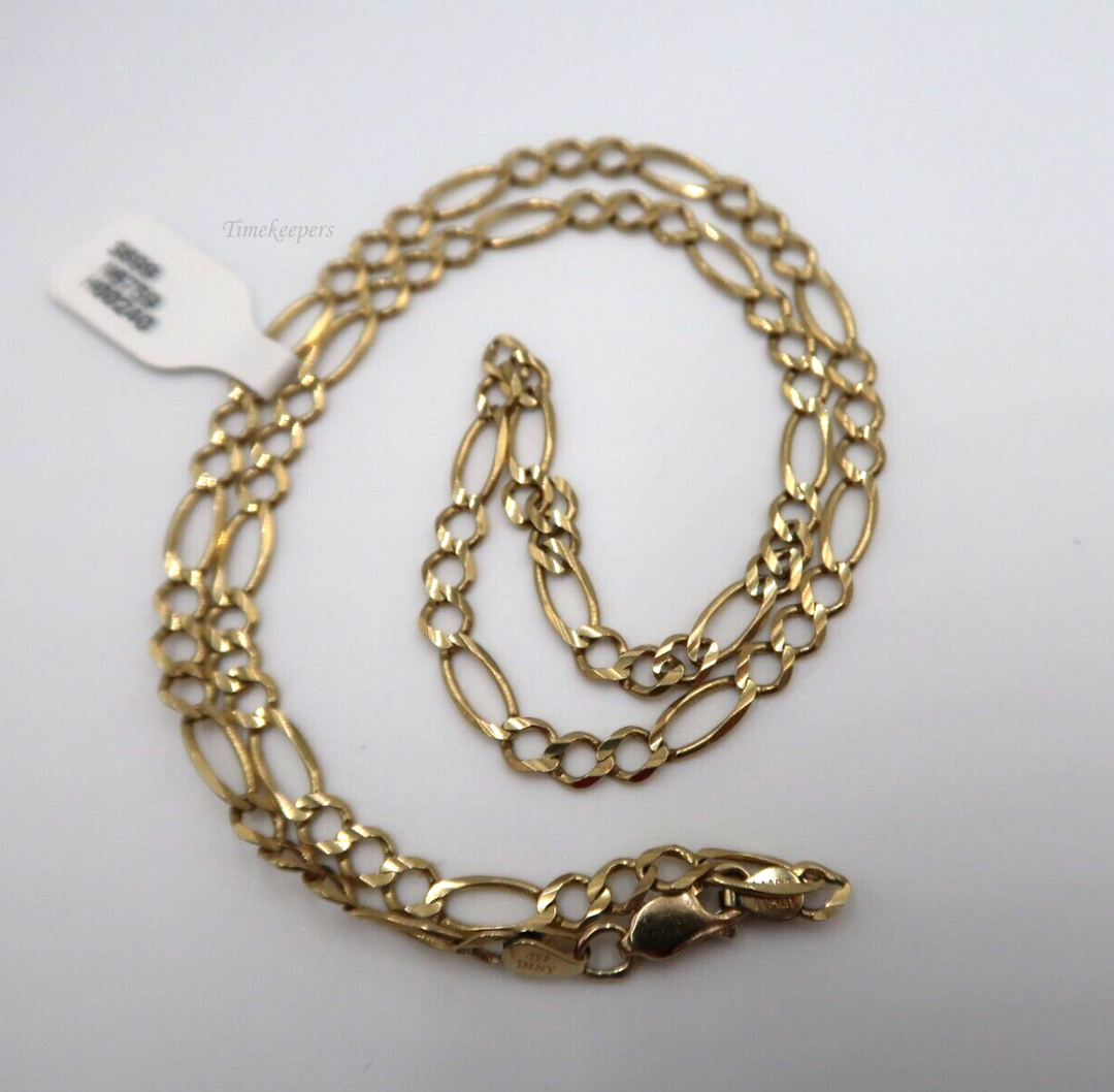 t186 10kt Yellow Gold Figaro Link Chain 18" Made In Italy,10kt Gold Chain,Figaro Chain Gold