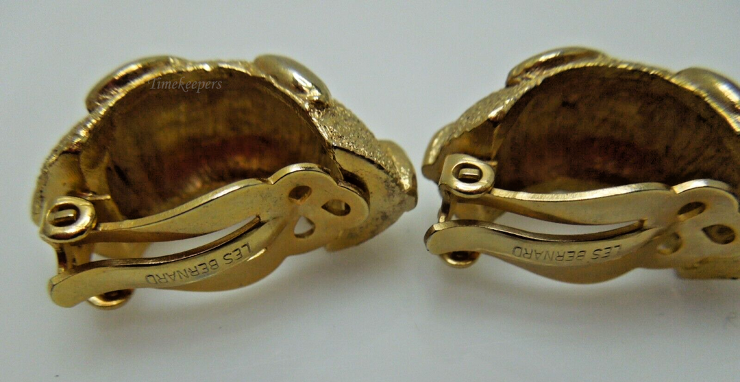 s644 Les Bernard - Authentic Vintage Signed Earrings