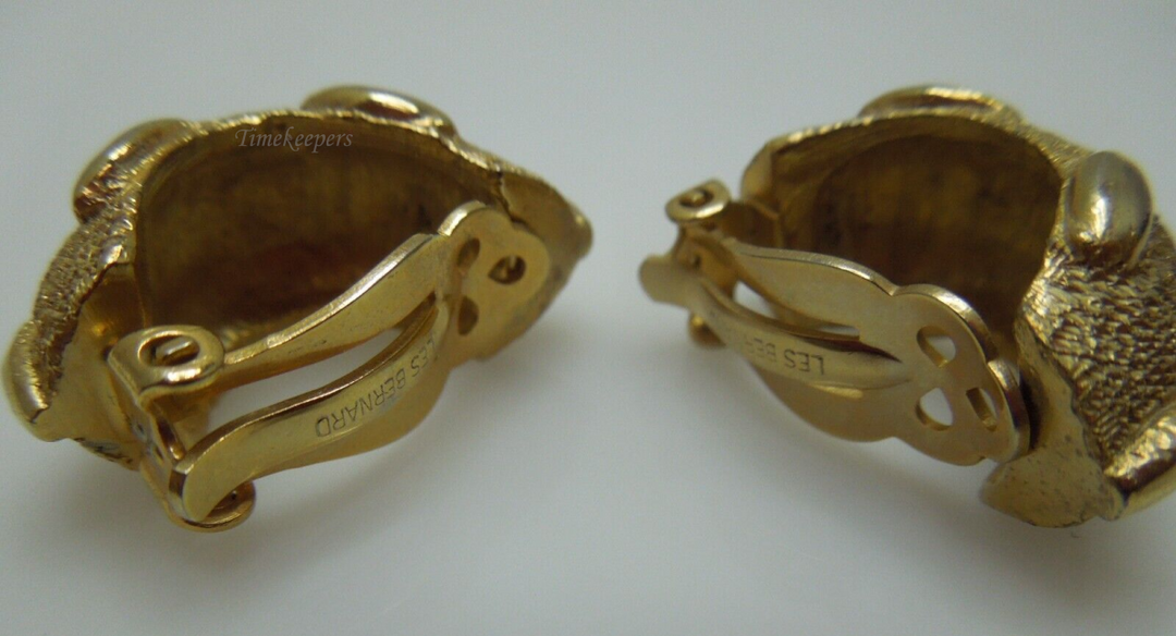 s644 Les Bernard - Authentic Vintage Signed Earrings