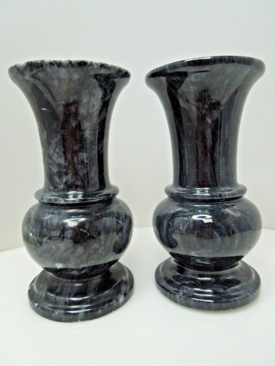 s682 Vintage Set of 2 Marble Candle Holder Pre-owned Good Condition