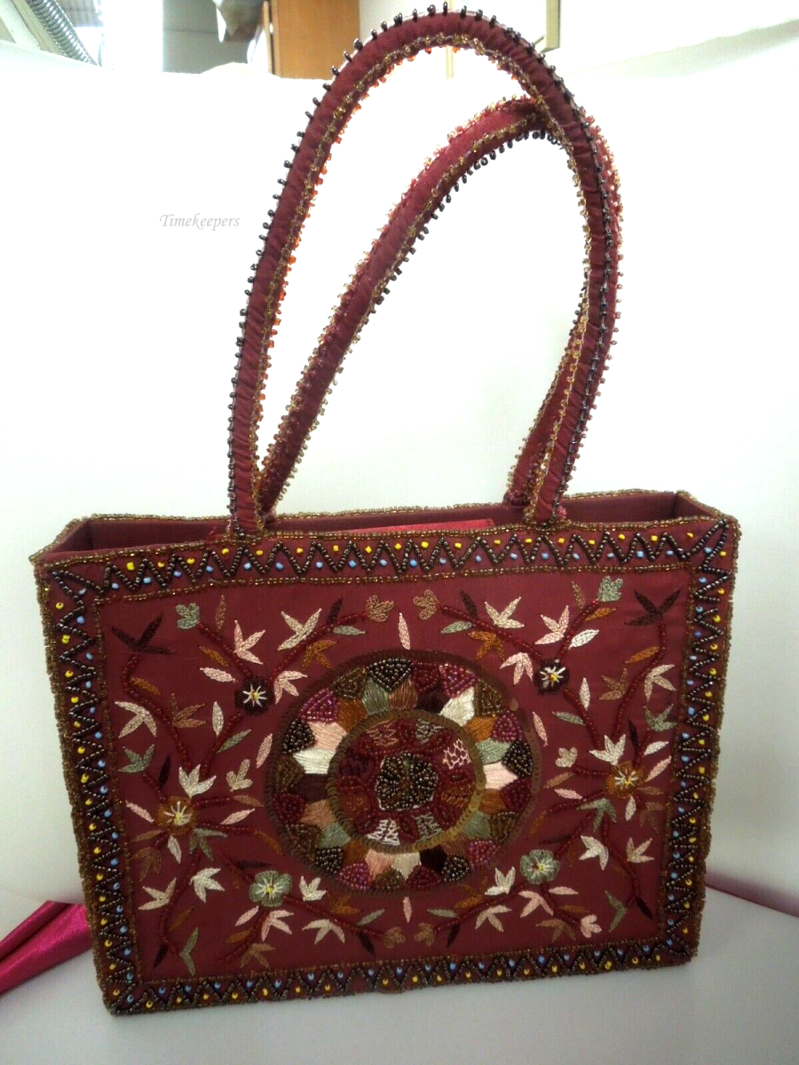 s436 Handmade Sequins Embroidery Flower and leaves Handbag