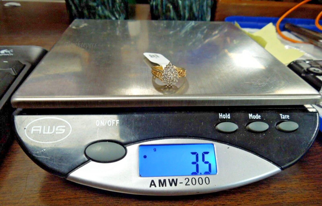  s860 14kt Solid Yellow Gold Diamond Cluster .25 cts Ring Size 5(US)