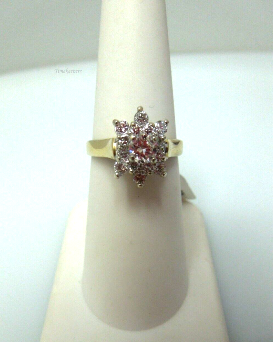 s419 14kt Yellow Gold Diamond .75 cts Engagement Ring Size 6 1/4(USA) Signed 3.8g