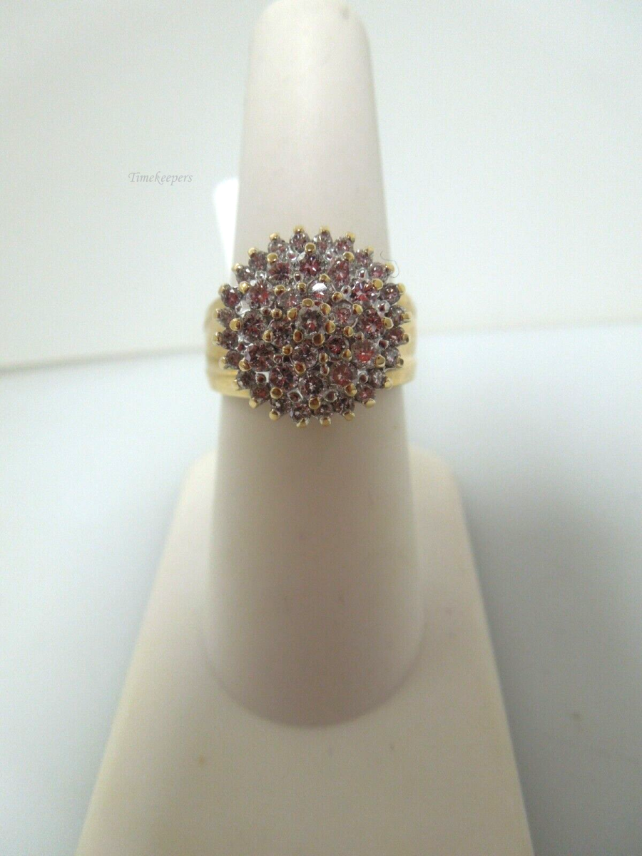 s356 14kt Yellow Gold Cluster of Diamonds .91 cts Ring Size 6.75