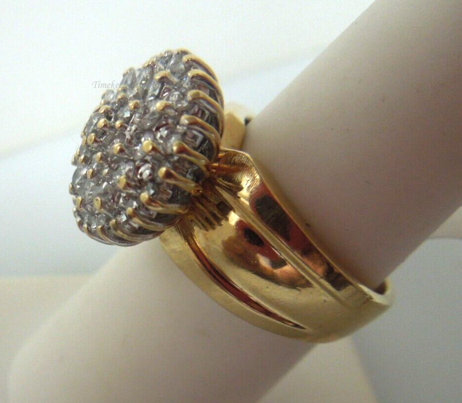 s356 14kt Yellow Gold Cluster of Diamonds .91 cts Ring Size 6.75