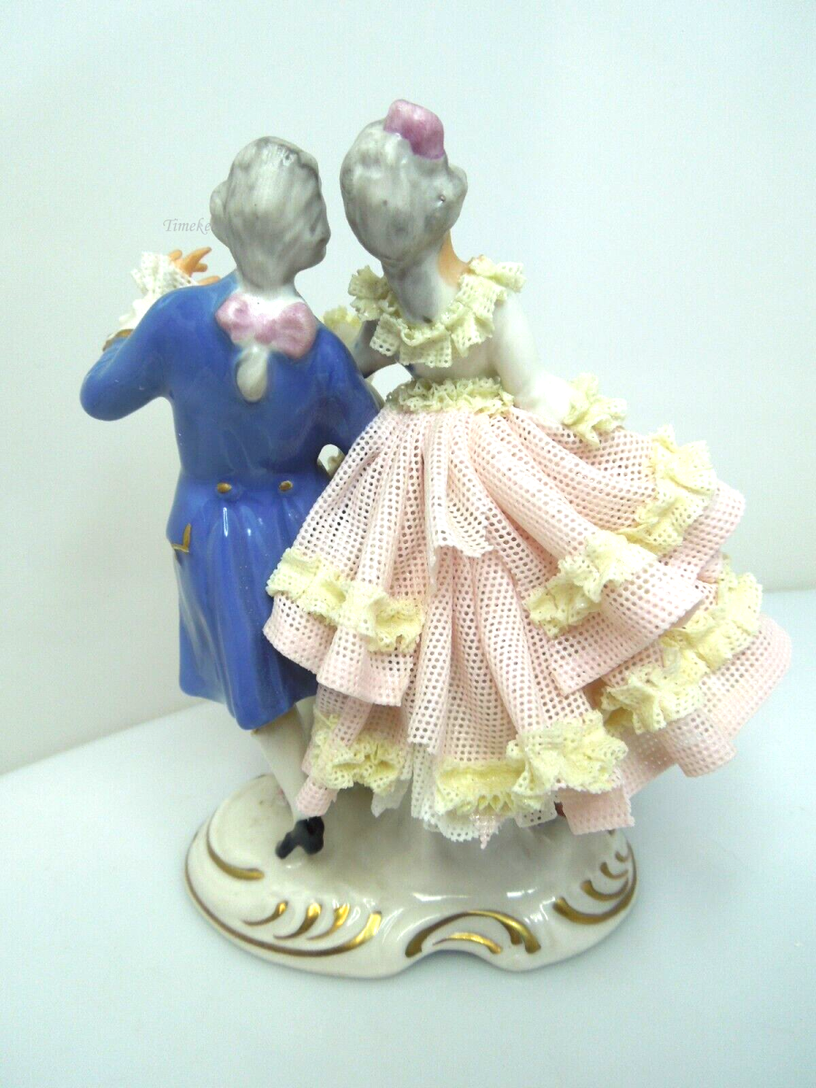 s800 Dresden Sandizell Porcelain Lace Figurine Couple Man & Women 