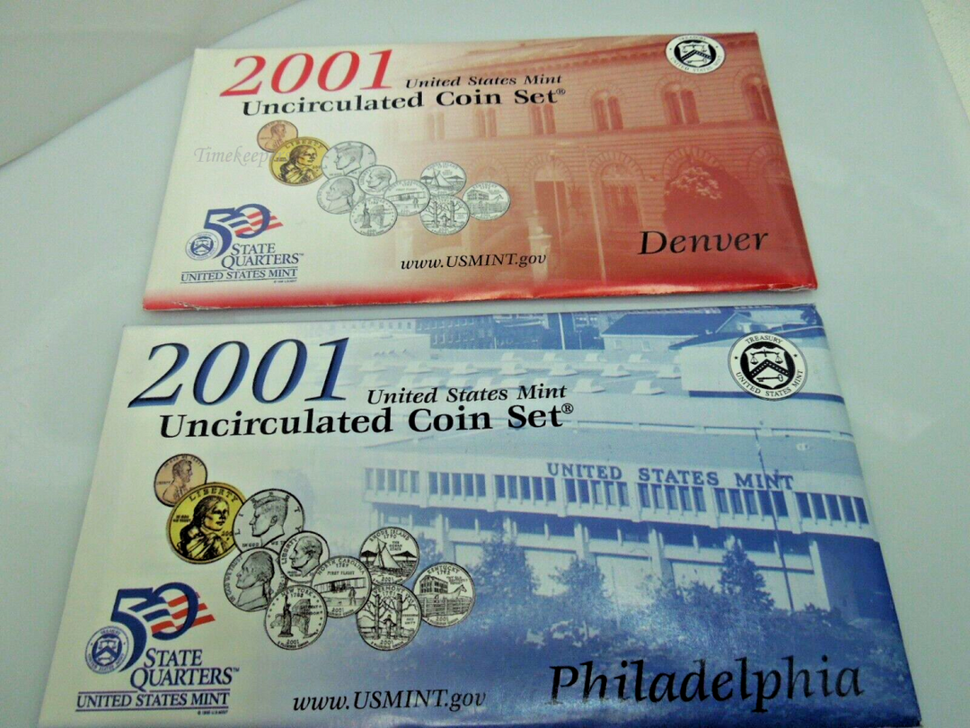 t092 2001 US Mint Uncirculated Coin Set Denver Philadelphia