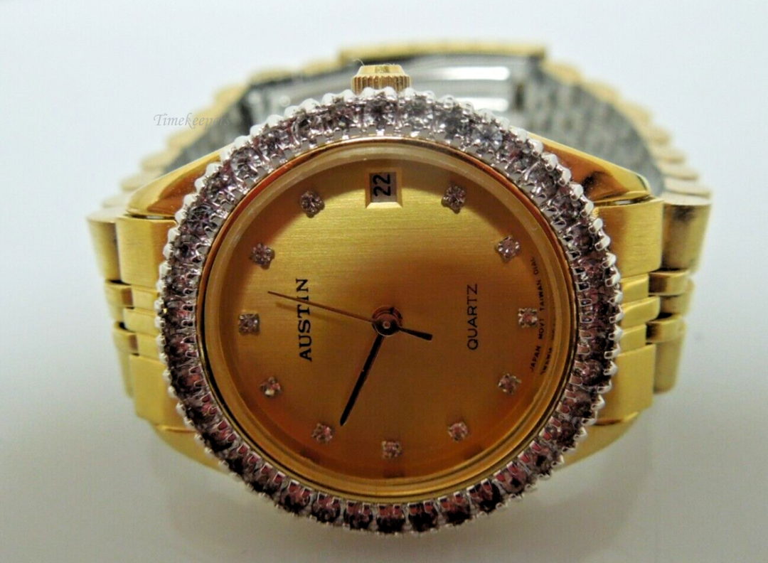 t006 Ladies Gold Tone Bling Austin Watch- New Battery Japan Movement Taiwan Dial,Stylish Women Watch