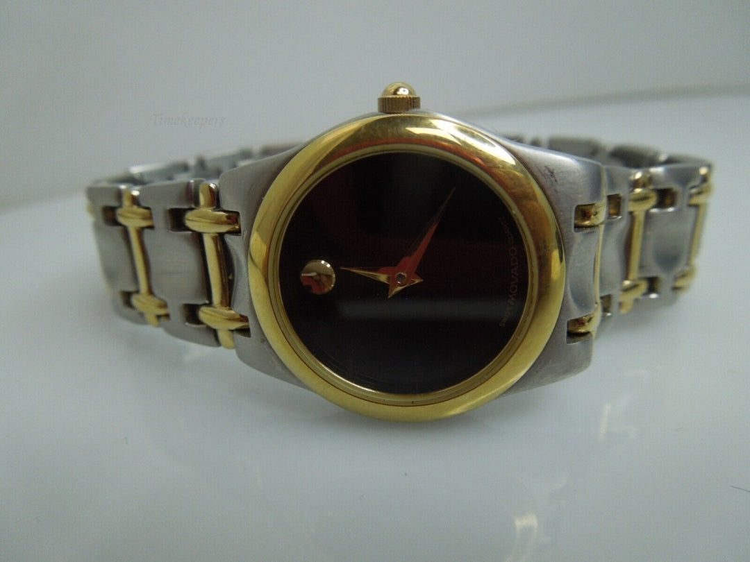 t039 Movado 81. E4. 9825 Women's Ladies Two Tone Quartz Watch