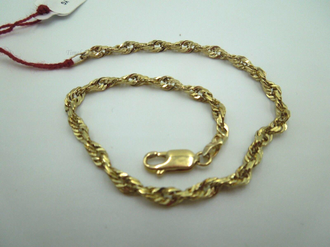 t228 14kt Yellow Gold Rope Chain Bracelet 8 1/2"