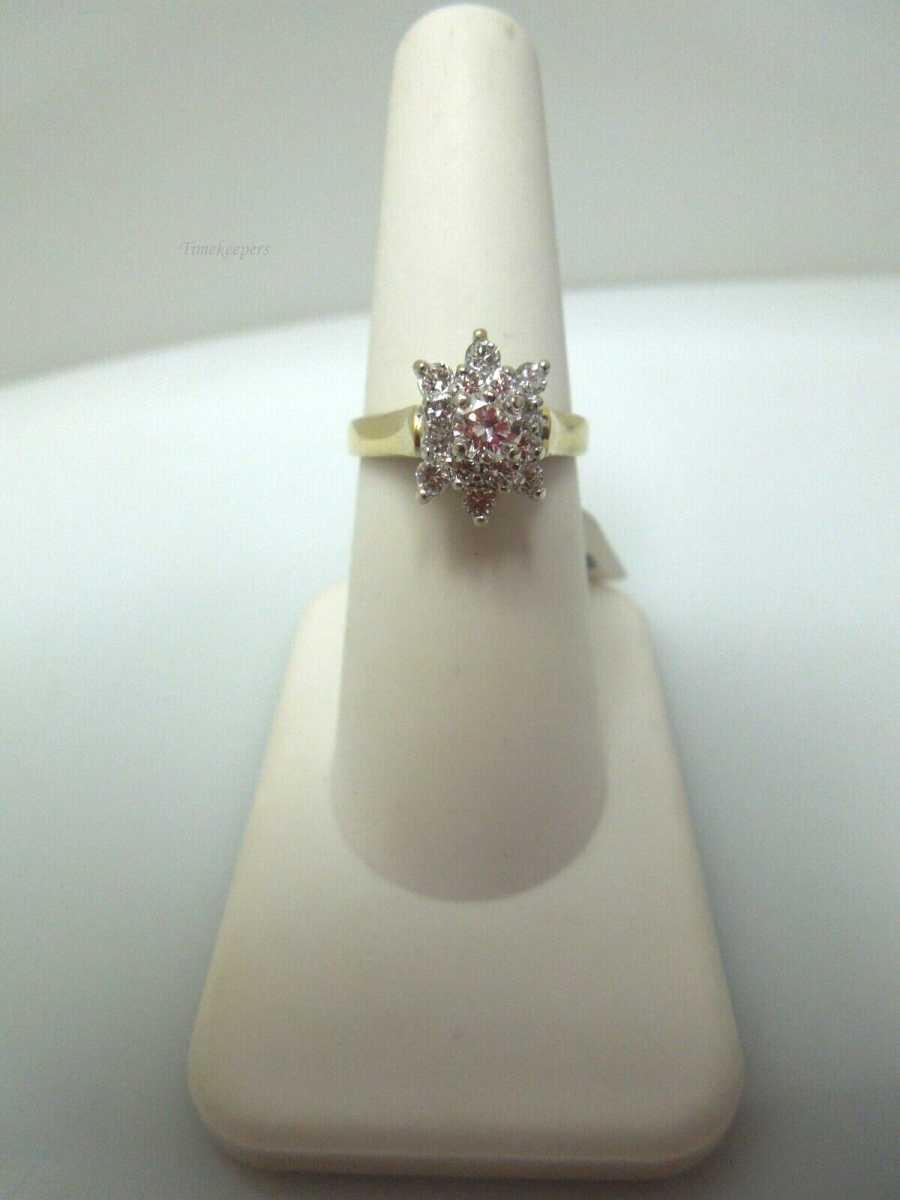 s419 14kt Yellow Gold Diamond .75 cts Engagement Ring Size 6 1/4(USA) Signed 3.8g