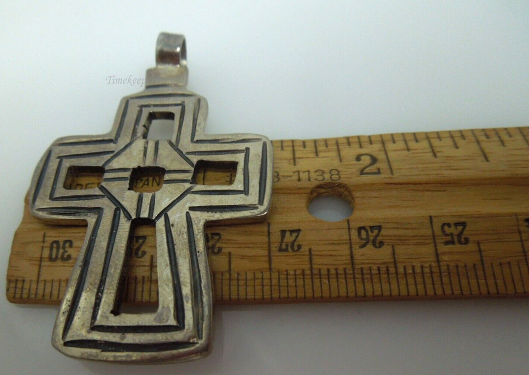 s711 Vintage Sterling Silver Cross Pendant 14.2g