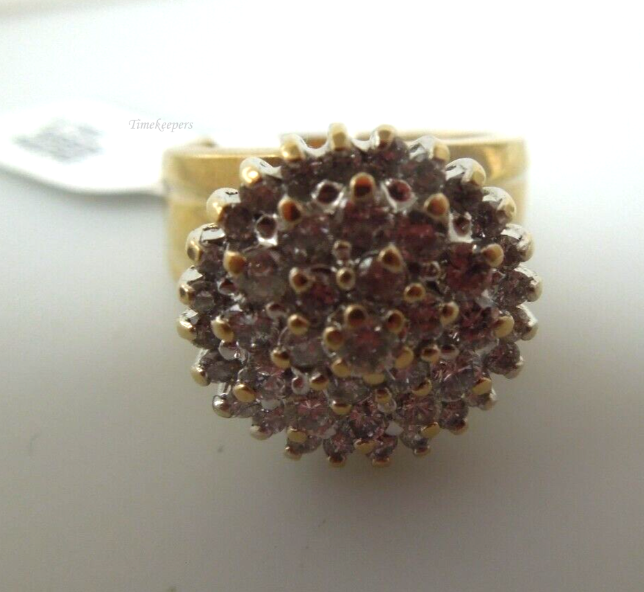 s356 14kt Yellow Gold Cluster of Diamonds .91 cts Ring Size 6.75