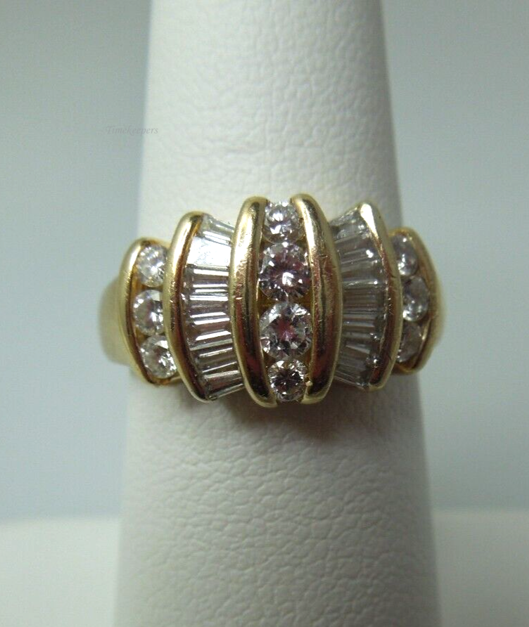 s875 14kt Yellow Gold Diamond .85 cts Cocktail Ring Size 6 3/4(US) 