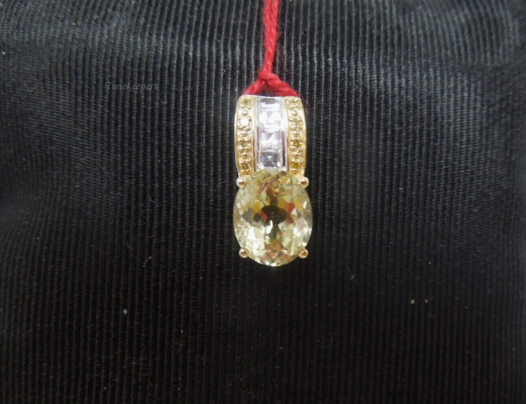 s125 10kt Yellow Gold Prasiolite Pendant 2.3g