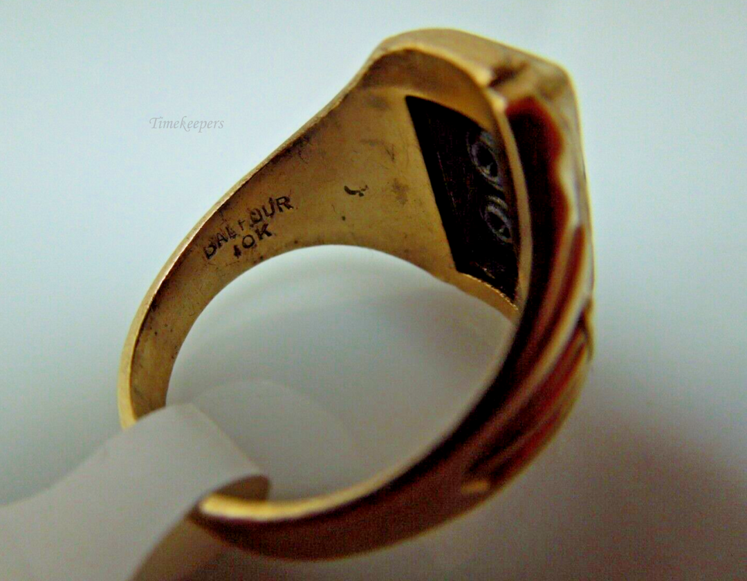 s982 10kt Yellow Gold Black Onyx 1941 GHS Class Ring Size 5 3/4 (US) Signed 6.5g