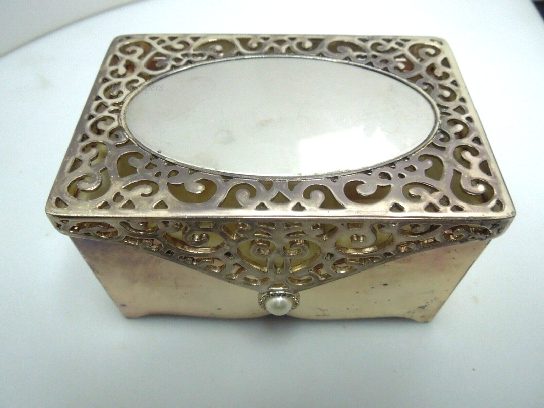 s396 Silver Plated Filigree Trinket Jewel Box from Things Remembered Vintage 1990s 