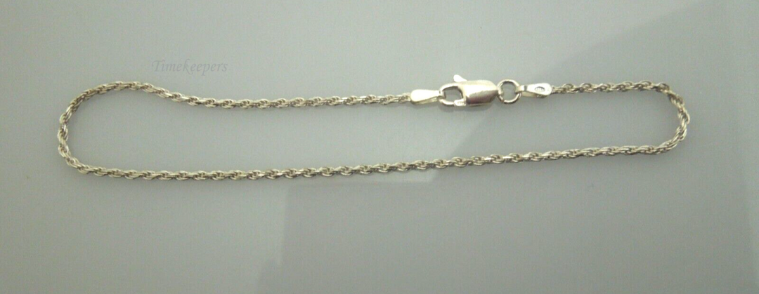 s409 Made In Italy Sterling Silver thin Rope Chain Bracelet 8"