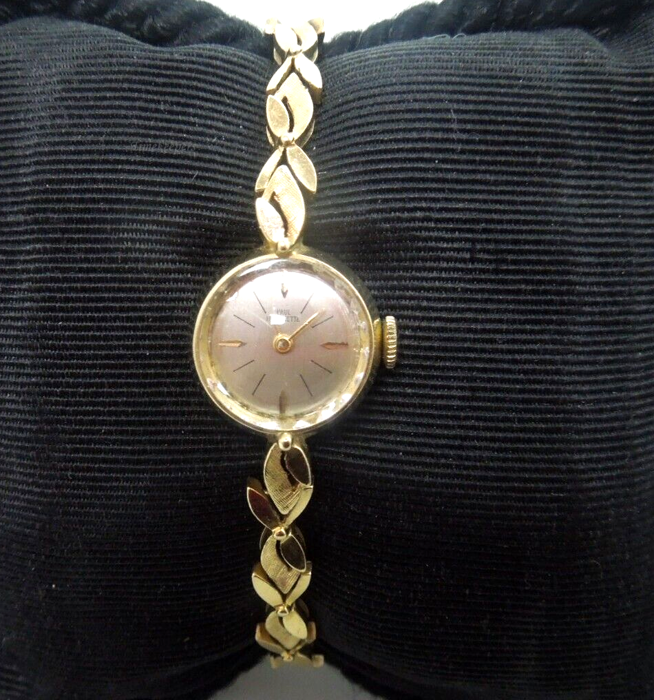 s202 14kt Solid Yellow Gold Paul Breguette Ladies Wrist Watch,16.8g