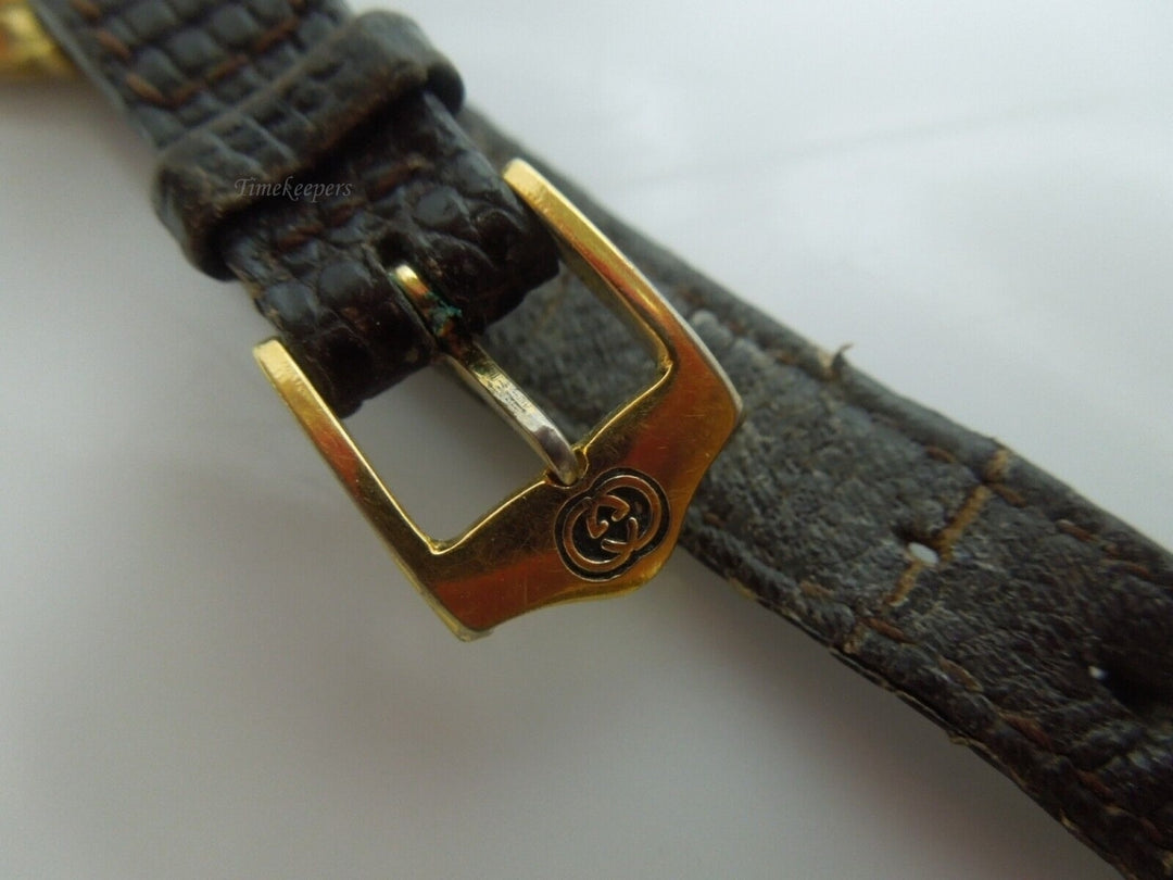 t154 AUTHENTIC GUCCI G 3000.L Gold Plated / Sherry Line / Original Croc Leather Sherry Watchband / Quartz / Swiss Made.