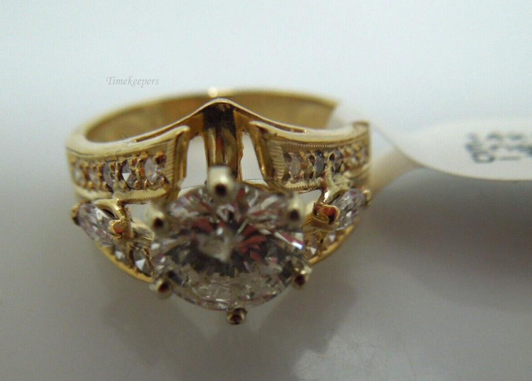 s997 14kt Yellow Gold Diamond 1.75 cts Engagement Ring Size 6 1/2(US) Signed 6g