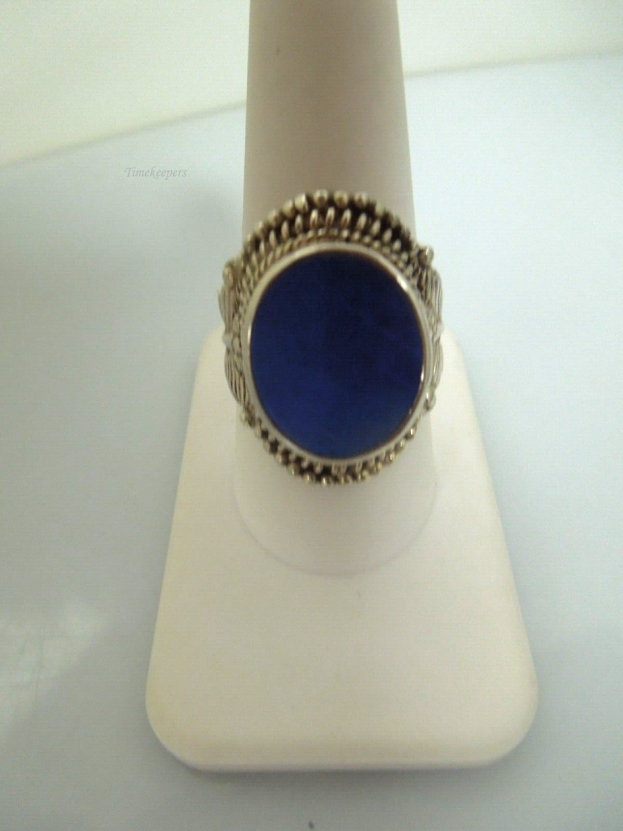 s270 Ladies Sterling Silver Blue Stone Ring Size 9.5