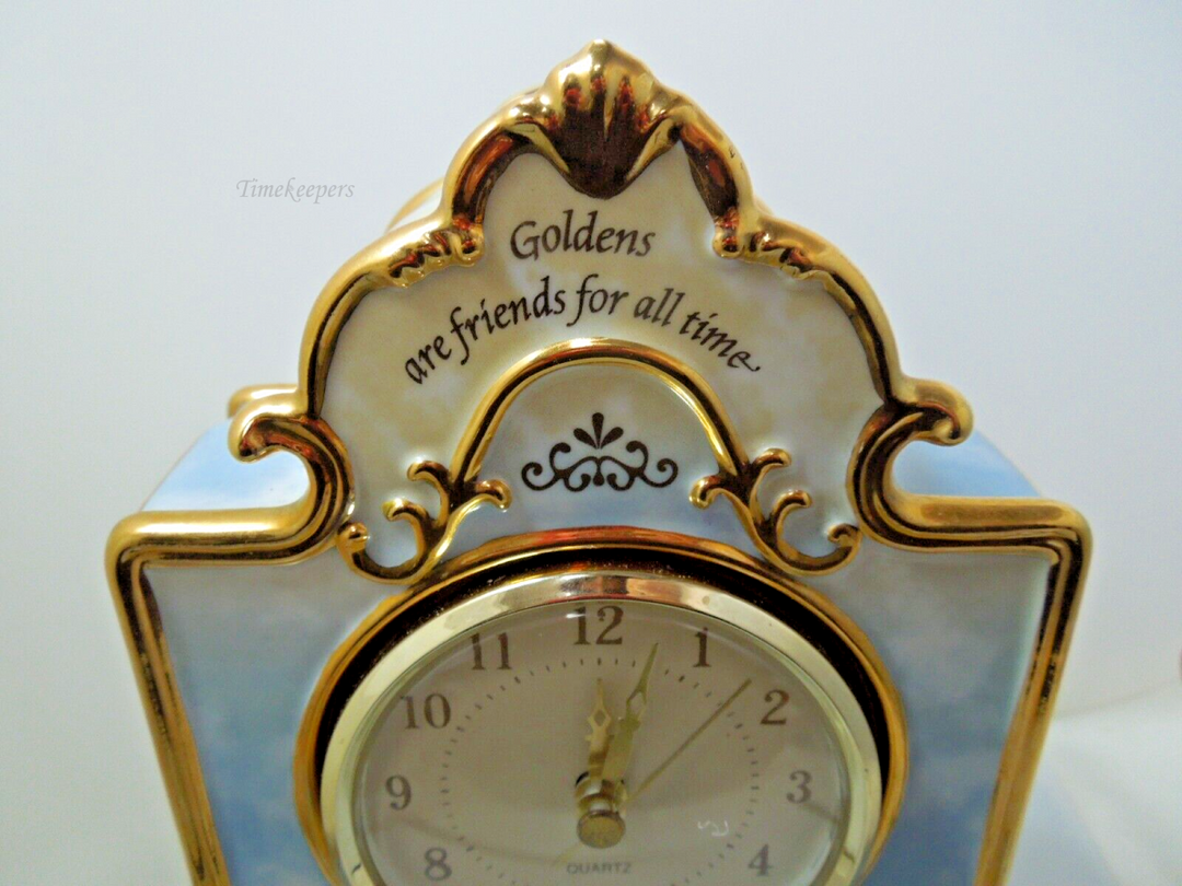 s876 Bradford Exchange Porcelain Clock "Goldens Are Friends for All Times" No. A 0796  