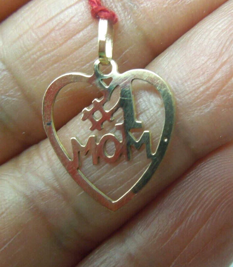 s421 14kt Yellow Gold #1 Mom Pendant 