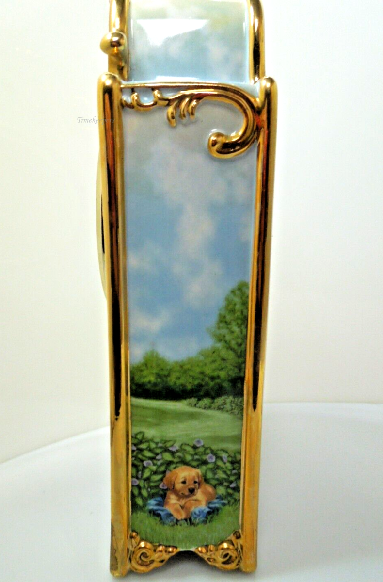 s876 Bradford Exchange Porcelain Clock "Goldens Are Friends for All Times" No. A 0796  